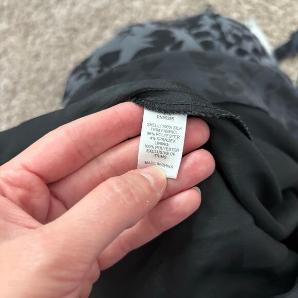 Vintage Y2k 100% Silk Express Babydoll Halter Top Sz 6 Black Gray Ombre 90s - Picture 10 of 11